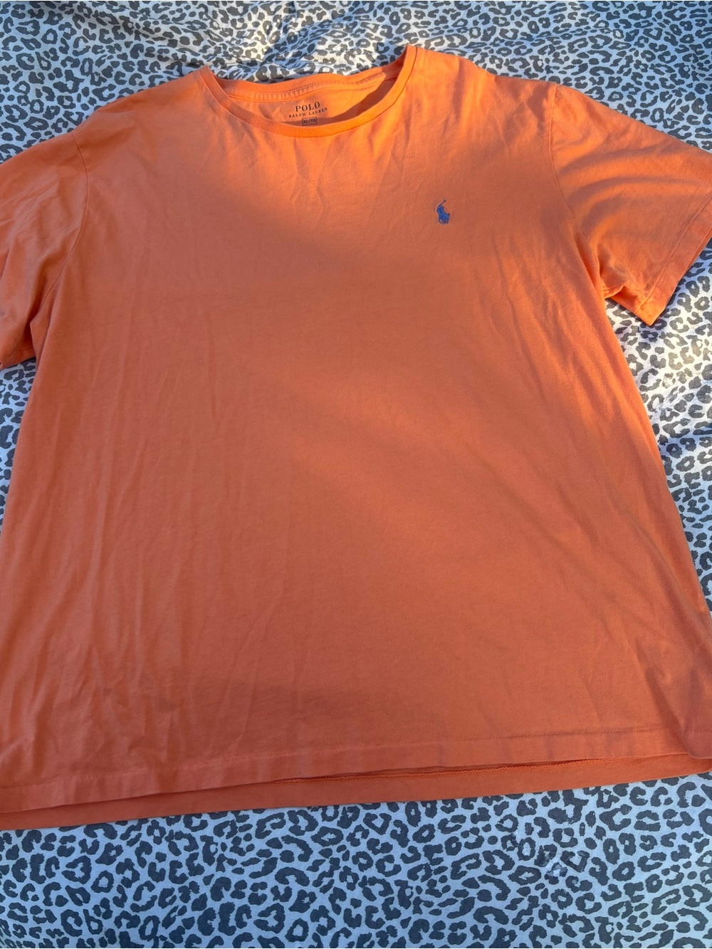 Polo by Ralph Lauren Bright Orange Crewneck Tee with Blue Pony